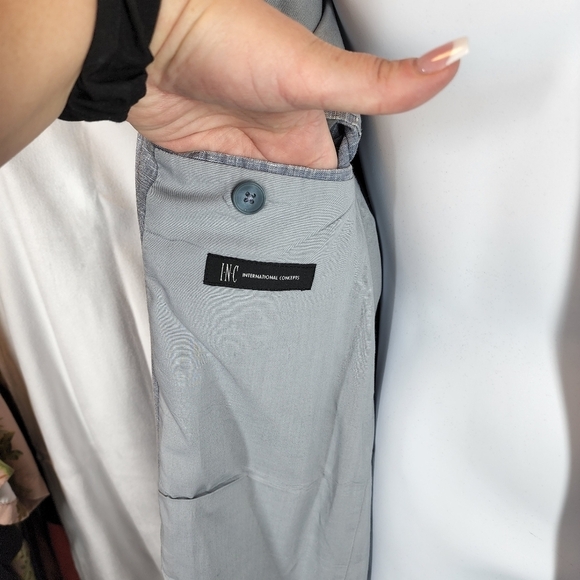 INC 100% Linen Blue Blazer Jacket Mens Size Large - Picture 3 of 12